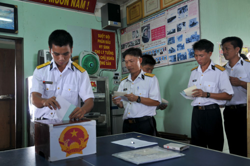 Casting ballots offshore